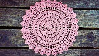 How To Crochet Easy Vintage Pink Doily Placemat