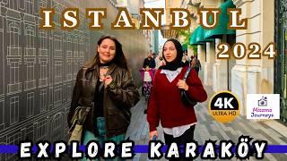 Istanbul City Center Karakoy 4K Walking Tour | Bosphorus View, Cozy Cafes, Food Spots | October 2024