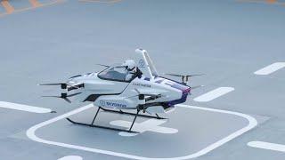 SkyDrive's flying car takes to the air with pilot at the controls