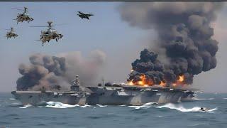 Today, a US aircraft carrier carrying 89 secret fighter jets was destroyed by the Houthis.