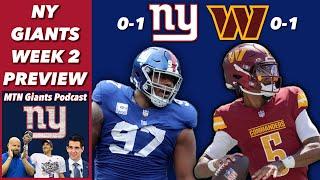 NY Giants Week 2 Preview @ Commanders + NFL Spread Picks