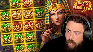 I Spun Into a $100 BONUS on *HEART OF CLEOPATRA* and IT WENT CRAZY!! (Bonus Buys)