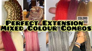 Braid Colour Combination for Braids |  Braid Colour mix #colourmix #braidsextentioncombo