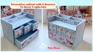 Decor cabinet with 4 drawers / diy / craft / Hoài Nanu #tutorial