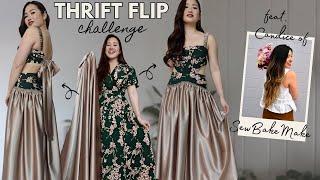 THRIFT FLIP CHALLENGE ft SewBakeMake ️ 80s Inspired Prom Dress | THRIFT STORE CLOTHING MAKEOVER