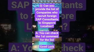 Singapore Software Jobs - List of Companies who recruit the foreigners frequently