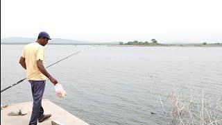 Fish Hunting  amazing place big Rohu Fishing single Hook Fishing in Krishna River Fish Hunting