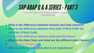 SAP ABAP | INTERVIEW QUESTIONS | Part 3 | Domain | Data element | size category | delivery class