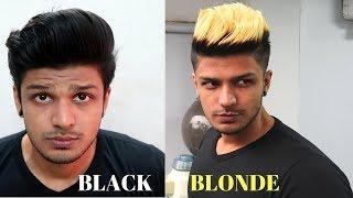 HOW TO : BLACK TO BLONDE | HAIR COLOUR FOR MEN 2017 | STEP BY STEP TUTORIAL | ABHISHEK SHENOY