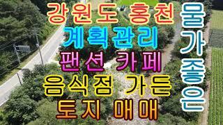 강원도 홍천 물가 좋은 계획관리 펜션 카페 가든 음식점 토지 매매 1255(379평)2억