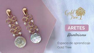 Aprende a realizar aretes en alambrismo con perlas - Espacio de aprendizaje Gold Tree DIY