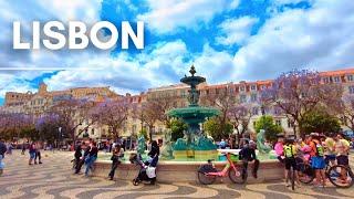 Rossio Square on a Spring Day in Lisbon PORTUGAL