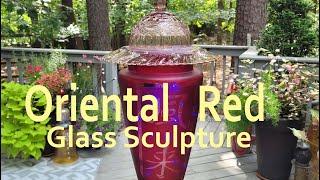 Oriental Red Glass Sculpture