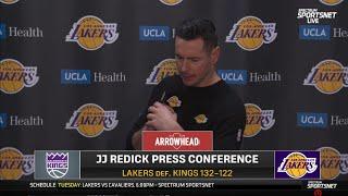 JJ Redick on Anthony Davis' performance in the Lakers' win over the King: "He was big-time tonight"