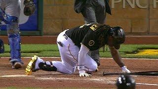 LAD@PIT: Multiple batters hit by pitches at PNC Park