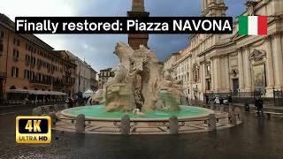 Rome, Italy: Piazza Navona Fully Restored - 4K Walking Tour