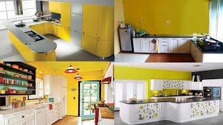 Gambar Desain Dekorasi Interior Dapur Cantik Cerah Nuansa Kuning