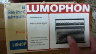 Kofferradio "Lumophon" (Herz-König & Herz-As N) NEU von 1970! Ein Radio Fossil! Vintage Old