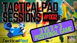 TacticalPad Football Coaching Sessions | 3 vs 3 + 3 Positional Game | #002