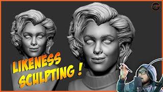 Likeness Sculpting | Female Face Likeness Sculpting in Zbrush | Zbrush Timelapse | VOIDART SCHOOL