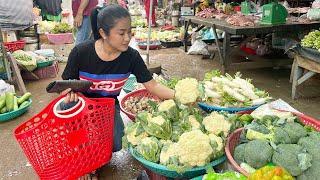 After raining, I am in my village market buy ingredient for cooking - Countryside life TV