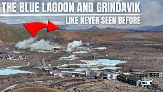 Unusual Blue Lagoon Background And The Lava Around Grindavik