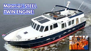 €545K STEEL Twin Engine TRAWLER Yacht For Sale! Rugged Liveaboard Explorer Yacht!