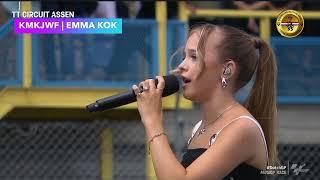 Emma Kok sings national anthem of the Netherlands at MotoGP Assen