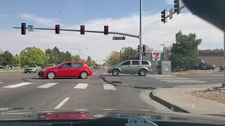 Driving in Aurora, Colorado on a Sunday afternoon.