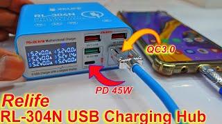 RELIFE 304N Smart Fast Charge Station 6 Port USB Digital Display Lightning Charger