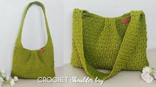 Crochet shoulder bag tutorial. Simple and easy (Subtitle available)
