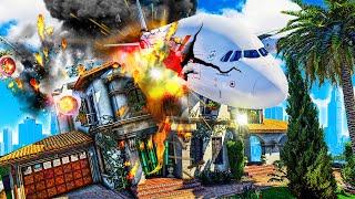 HUGE Airplane CRASHES into Michael's House in GTA 5! IS HE DEAD?