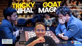 When Magnus Carlsen almost forgot about his time | Nihal Sarin vs Carlsen | Tata Steel Chess India