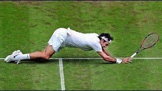 WHEN GRASS COURT TURNS DANGEROUS ( PLAYERS FALLING DOWN ON GRASS)