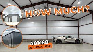 Metal Building Pricing Factors: 40x60 Red Iron Metal Building Project | WolfSteel Buildings