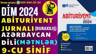 DİM ABİTURİYENT JURNALI 2024 9-cu sinif Azərbaycan Dili MƏTNLƏR MODEL Testlər (Xüsusi Buraxılış)