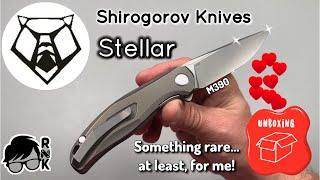 Unboxing an epic knife… a rare find… how?Just how? A Shirogorov bronze anodized Stellar! 