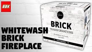 White washed Fireplace with Giani Brick Transformations Kit - Whitewashed