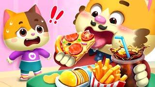 Don't Overeat, Daddy | Good Habits for Kids | Kids Cartoon | Funny Stories | Mimi and Daddy