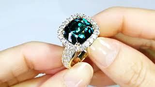 Afghan Indicolite Ring at 9.42 carats by Kat Florence. KF06779