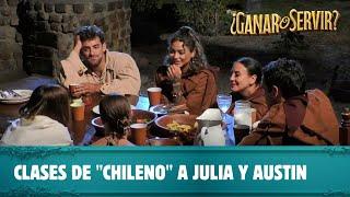 Clases de "chileno" a Julia y Austin | ¿Ganar o Servir? | Canal 13