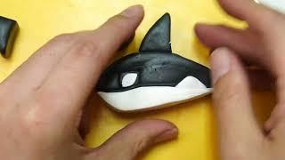 Making Killer Whale Cane with Polymer Clay