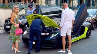 Monaco | Paris Hilton Looks Like with Lamborghini Aventador | Luxury lifestyle | Car Spotting