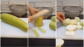 Slicing Green Pumpkin #asmr #satisfying #vegan