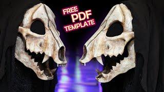 How to Make a Dog Skull Mask with Moving Jaw - Free Foam Templates - Werewolf Fursuit Head Tutorial