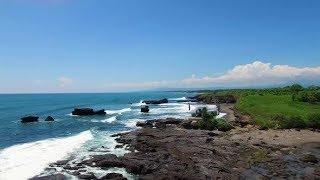 Aerial View of Tanah Lot Temple, Beraban, Kediri, Tabanan Regency, Bali, Indonesia | Stock Footage