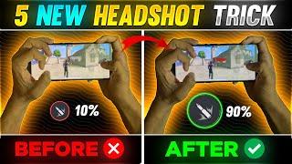 Top 5 New Headshot Trick  | Latest Onetap + Drag Headshot Trick | Free Fire Headshot Trick 2024