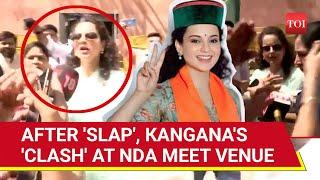 Kangana 'Loses Cool' In Delhi After 'Slap' At Chandigarh Airport; Chaos Before NDA Meet