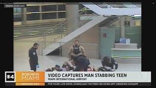 Video captures moment man stabs teen at Miami International Airport