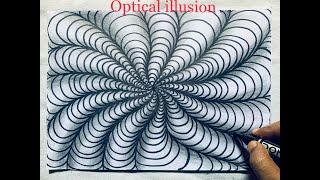 how to draw wave spiral//satisfying cool line drawing//3D illusion art